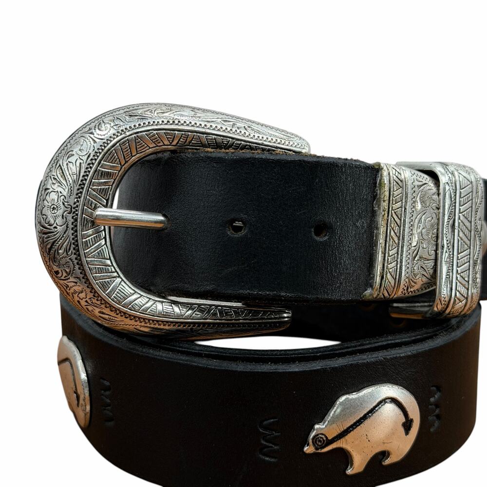 Unbranded Bear Belt Womens SZ 36 Black Western Rodeo Novelty Edgy Cowgirl Boho